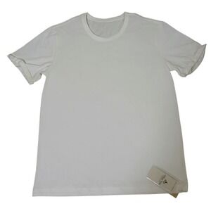 Whale Wish Crew Neck T Shirt Men Size Large White NWT 100% Cotton Retro